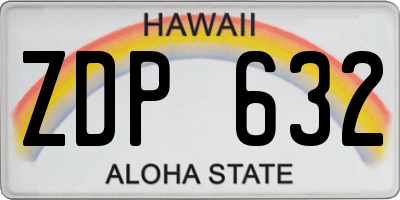 HI license plate ZDP632