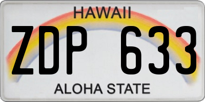 HI license plate ZDP633