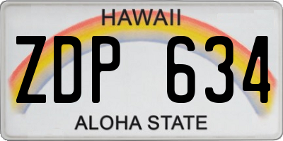 HI license plate ZDP634