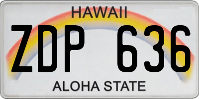 HI license plate ZDP636