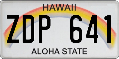 HI license plate ZDP641