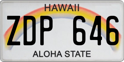 HI license plate ZDP646