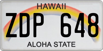 HI license plate ZDP648
