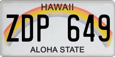 HI license plate ZDP649