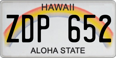 HI license plate ZDP652