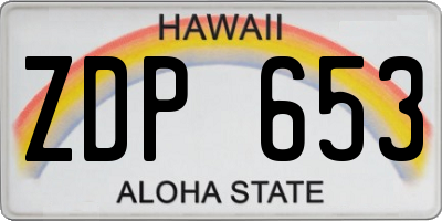 HI license plate ZDP653