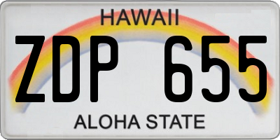 HI license plate ZDP655