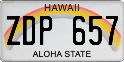 HI license plate ZDP657