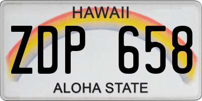 HI license plate ZDP658