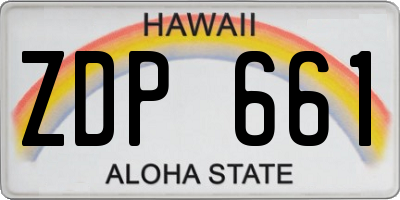 HI license plate ZDP661