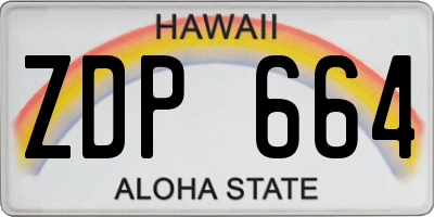 HI license plate ZDP664