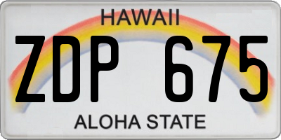 HI license plate ZDP675