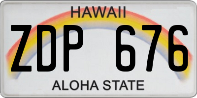 HI license plate ZDP676