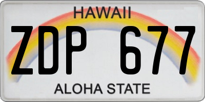 HI license plate ZDP677