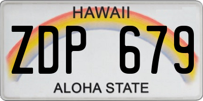 HI license plate ZDP679