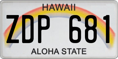 HI license plate ZDP681