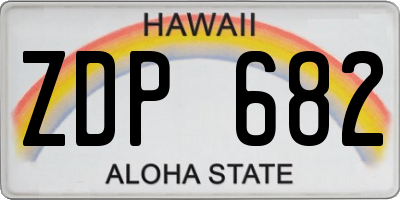 HI license plate ZDP682