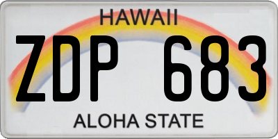 HI license plate ZDP683