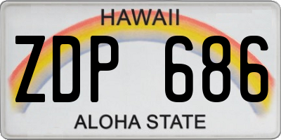 HI license plate ZDP686