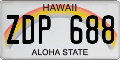 HI license plate ZDP688