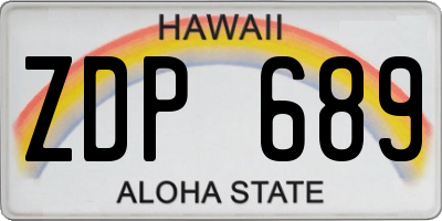 HI license plate ZDP689