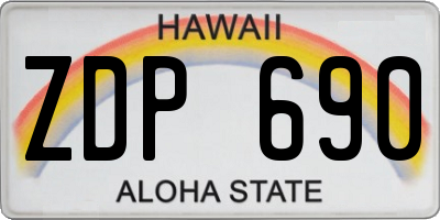 HI license plate ZDP690
