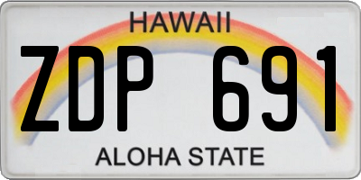 HI license plate ZDP691