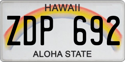HI license plate ZDP692