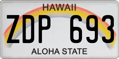 HI license plate ZDP693