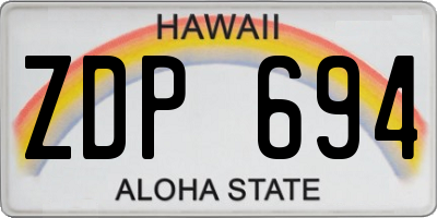 HI license plate ZDP694