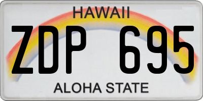 HI license plate ZDP695