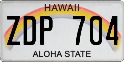 HI license plate ZDP704