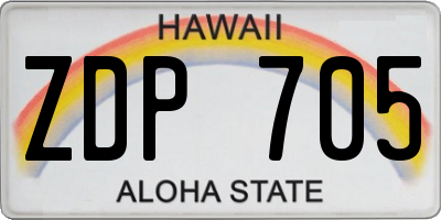 HI license plate ZDP705