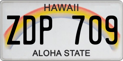 HI license plate ZDP709