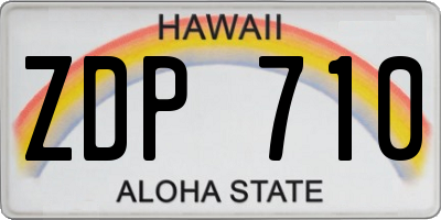 HI license plate ZDP710