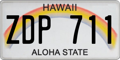 HI license plate ZDP711