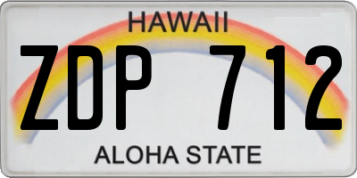 HI license plate ZDP712
