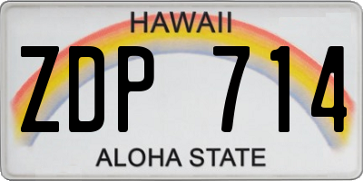 HI license plate ZDP714
