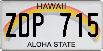HI license plate ZDP715