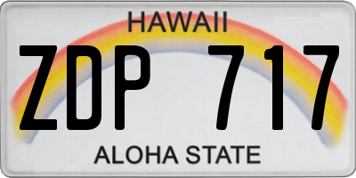 HI license plate ZDP717