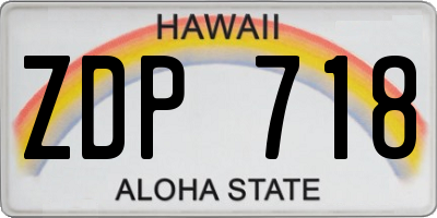 HI license plate ZDP718