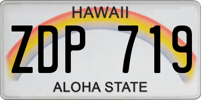 HI license plate ZDP719