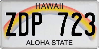 HI license plate ZDP723