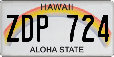 HI license plate ZDP724