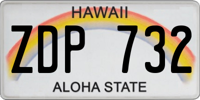 HI license plate ZDP732