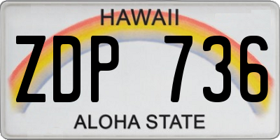 HI license plate ZDP736