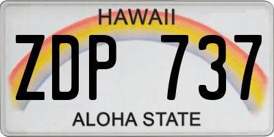 HI license plate ZDP737