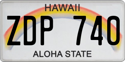 HI license plate ZDP740