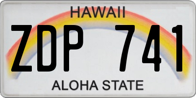 HI license plate ZDP741