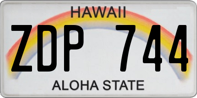 HI license plate ZDP744